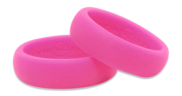 pink silicone rubber wedding band ring womens vinzen 5.5mm wide thin comfortable design