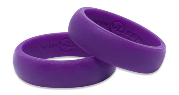 purple silicone rubber wedding band ring womens vinzen 5.5mm wide thin comfortable design