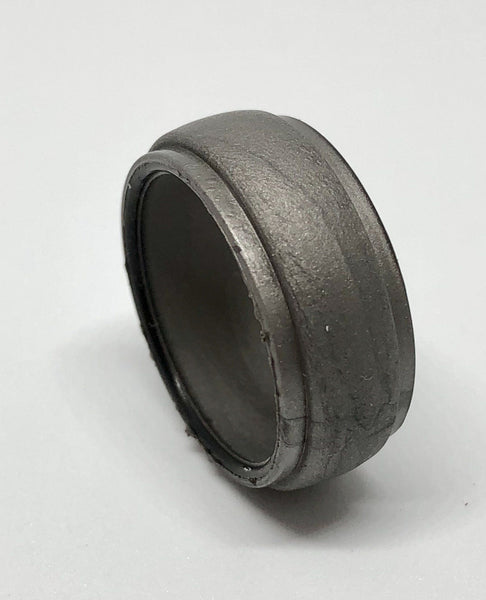 rubber wedding bands grey graphite ring