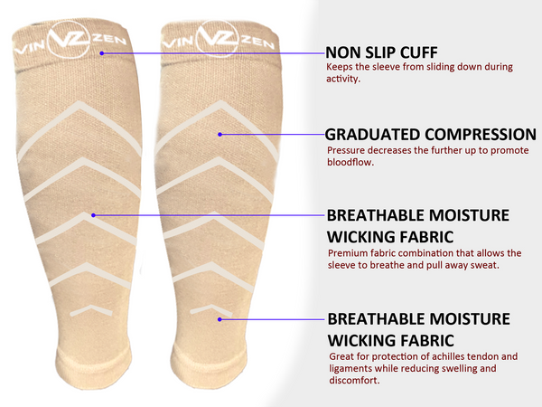 3 Pairs of Calf Compression Sleeve Graduated Compression @ Vin Zen | Free Shipping in the USA