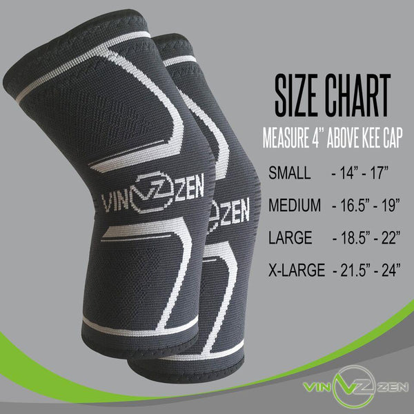 knee sleeve women and men sizing chart small medium large X-large s m l xl
