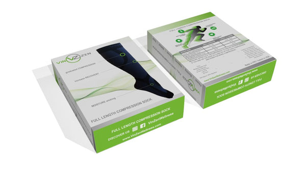 excellent packaging box for the compression socks with an attractive design and color combination 