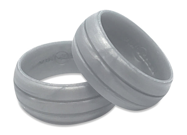grey marbly color mens silicone wedding rings rubber bands